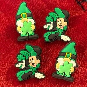 🌻 Bundle of 4 St. Patrick’s Day Croc Charms, Gnomes and Minnie Mouse